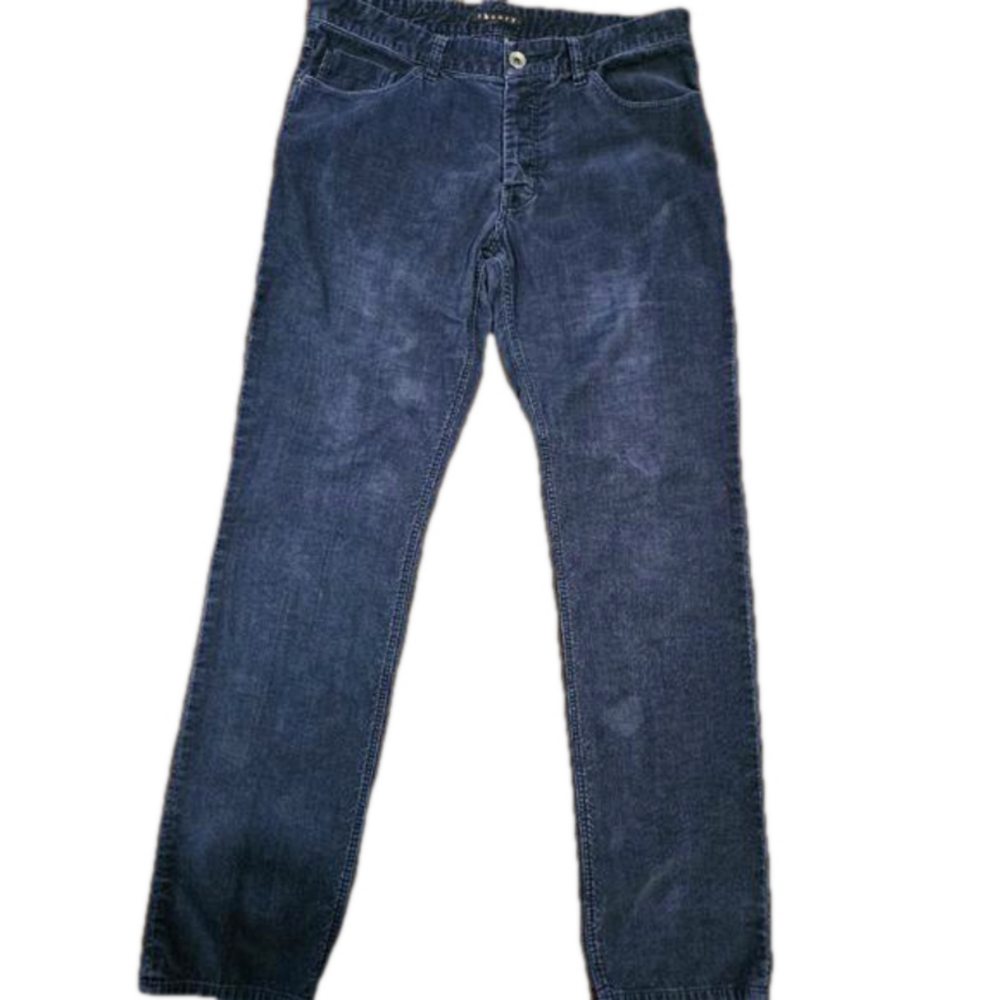 THEORY WOMEN'S NAVY BLUE ZIGGY SLIM LEG MID-RISE CORDUROY PANTS SIZE 34 - Picture 4 of 8